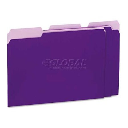 Universal Universal Recycled Interior File Folders, 1/3 Cut Top Tab, Letter, Violet, 100/Box UNV12305***